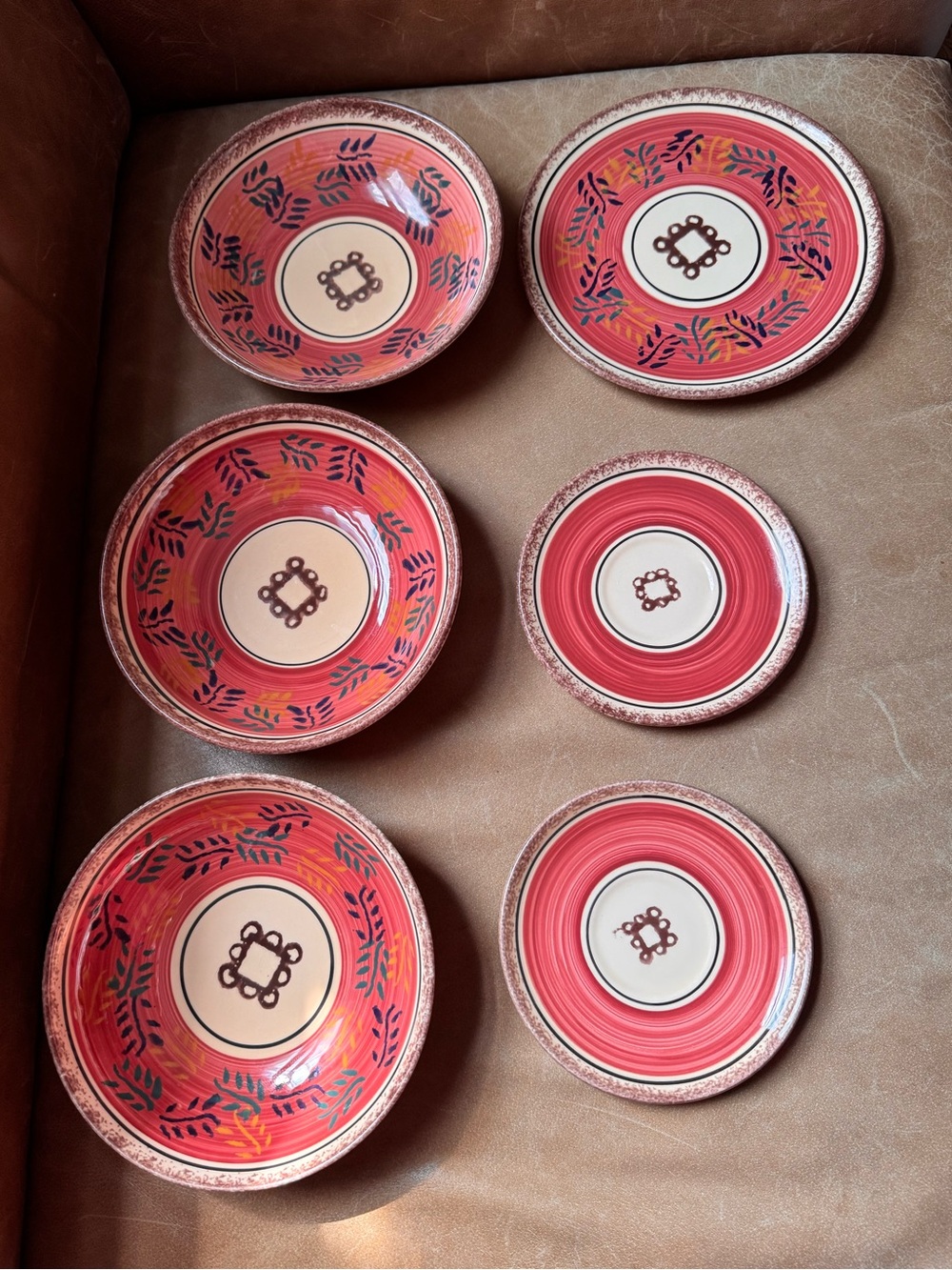 Luneville LUN68 France 3 bowls 2 small plates and 1 medium plate hand painted